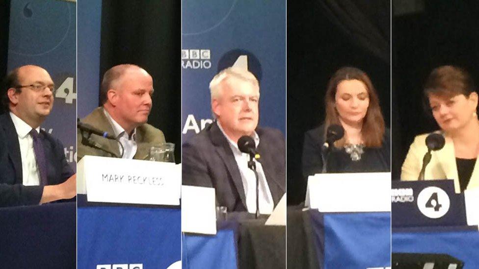 Welsh political leaders at BBC Radio 4's Any Questions