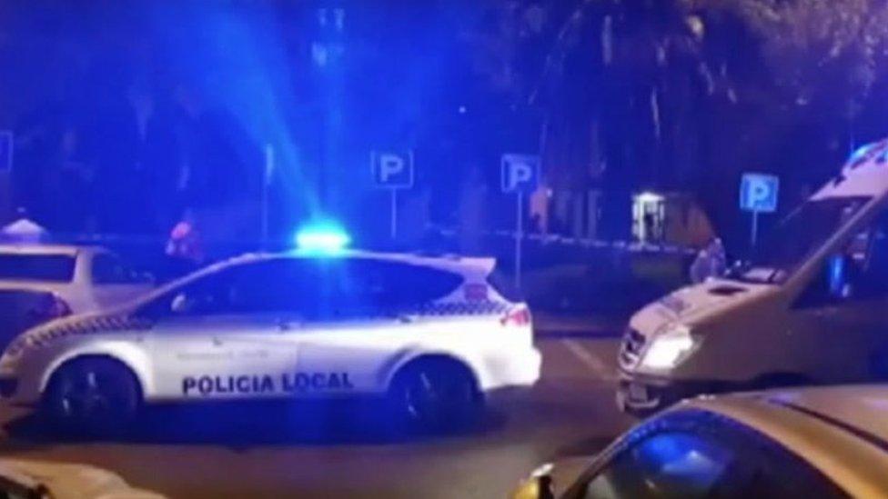 Spanish police at the scene