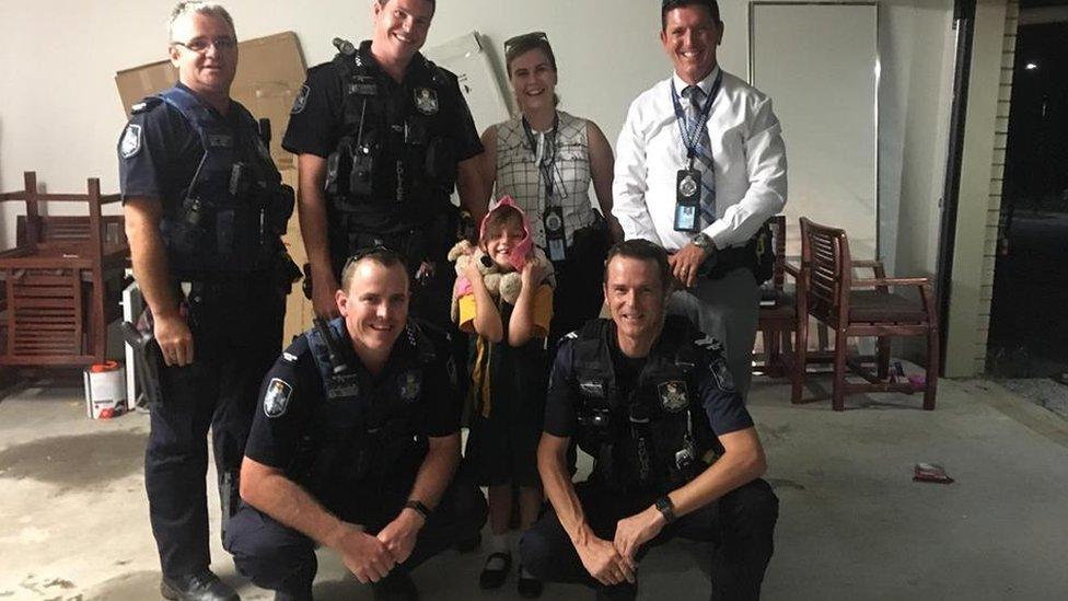 Schoolgirl Alyssa Jade with Queensland police