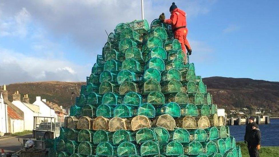 Ullapool's creel Christmas tree