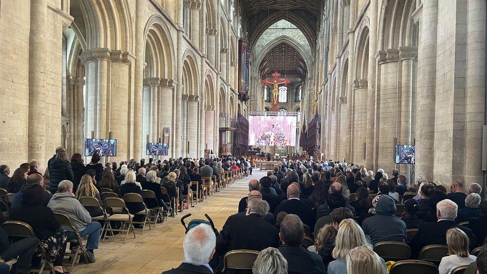 Inside Peterborough Cathedral