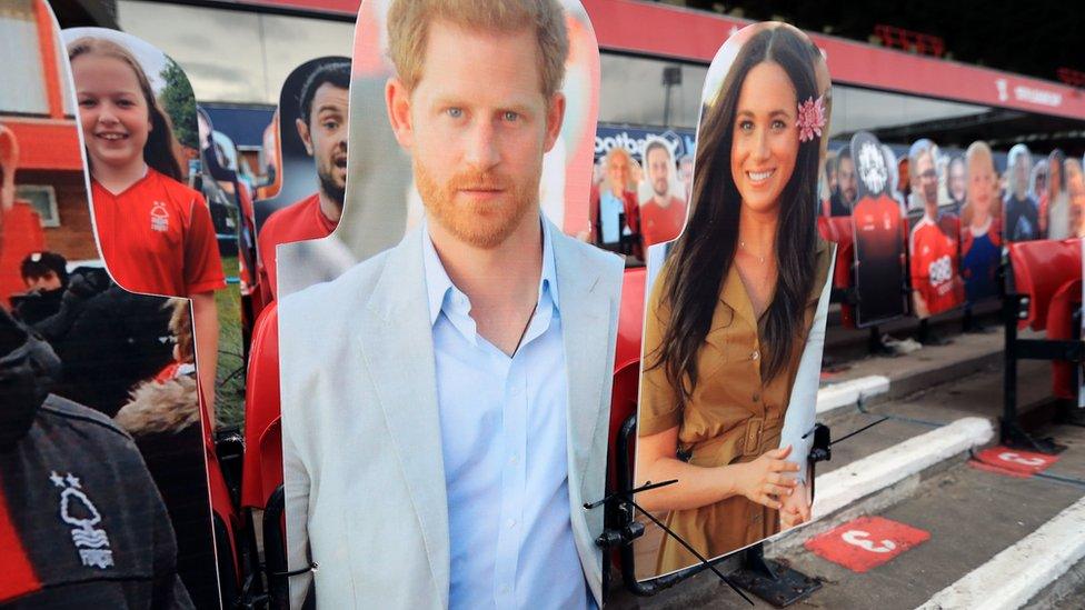 Prince Harry and Meghan Markle in City Ground