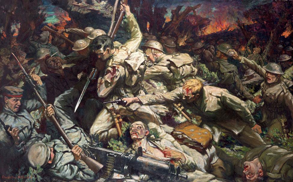 Christopher Williams (1873-1934), The Welsh Division at Mametz Wood, 1916