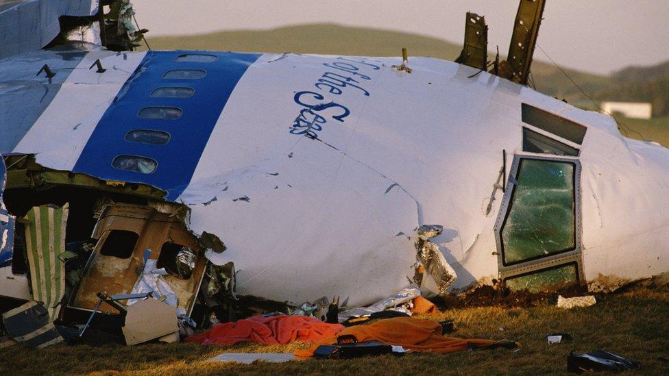 The jet's nose came down in a field near Lockerbie