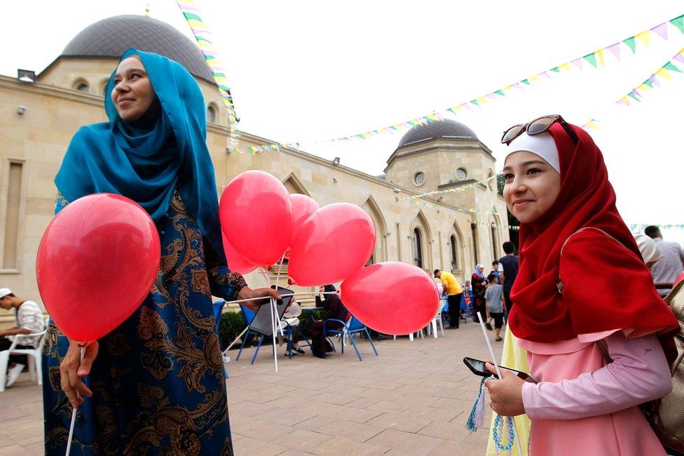 Balloons are handed out