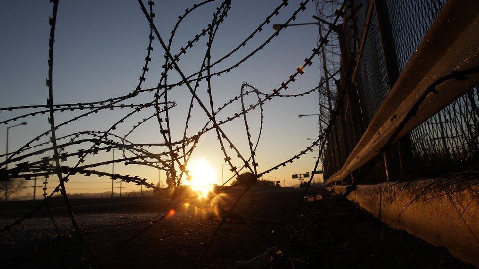 Barbed wire at the DMZ