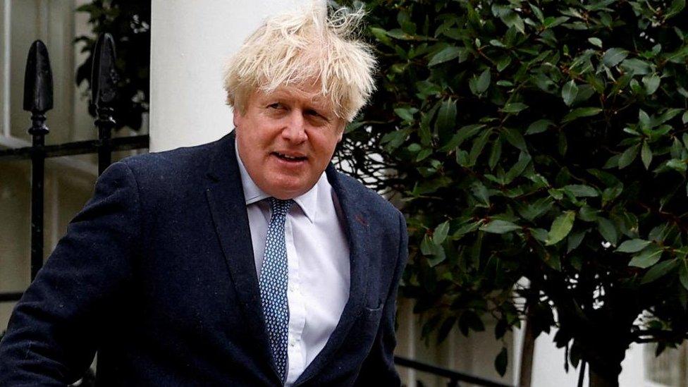 Former British Prime Minister Boris Johnson leaves his home, in London, Britain March 21, 2023.