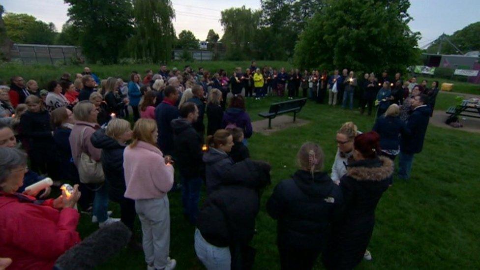 Crowds at vigil