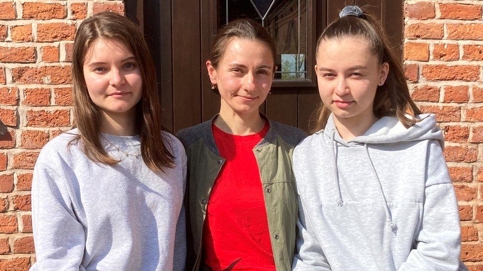 Nastya Mytiukova and her family in Shropshire