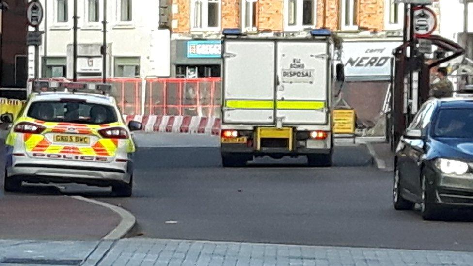A bomb-disposal unit at the scene of a suspicious package in Tunbridge Wells