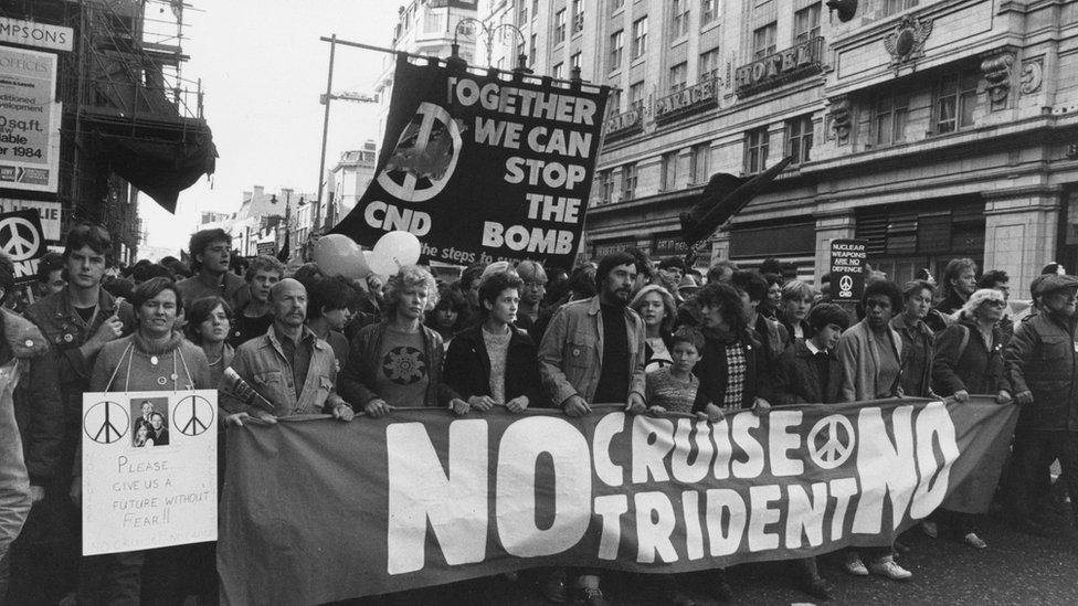 Anti-nuclear demo in the 1980s