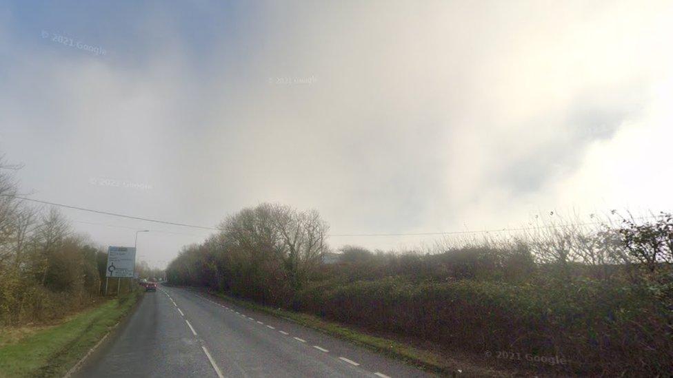 A4266 between Rhoose roundabout and British Airways Maintenance roundabout