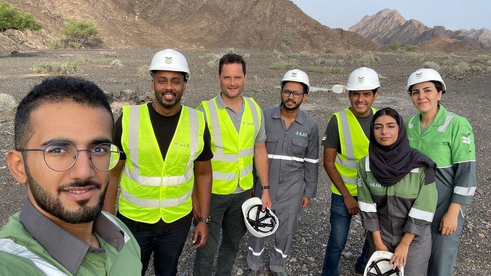 Prof Matter (third from left) with his team on location in Oman