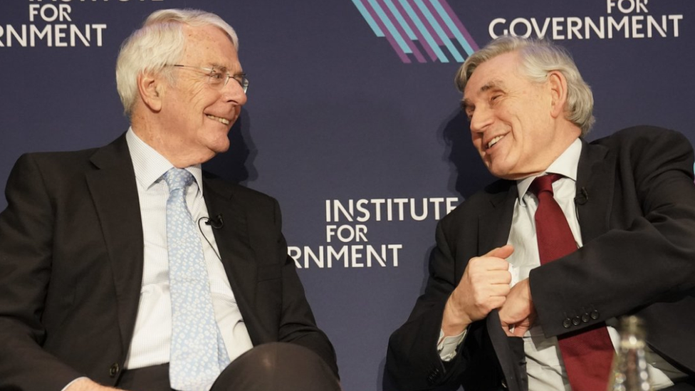 Former prime minister John Major (left) and former prime minister Gordon Brown at the launch of the final report of the Institute for Government's (IfG) year-long Commission on the Centre of Government