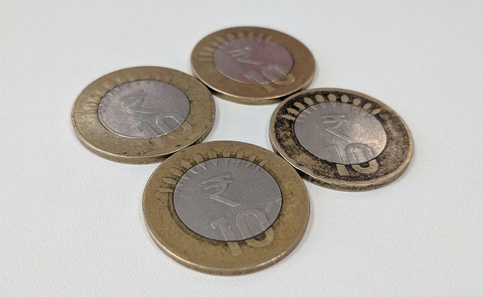 The 10 rupee coins