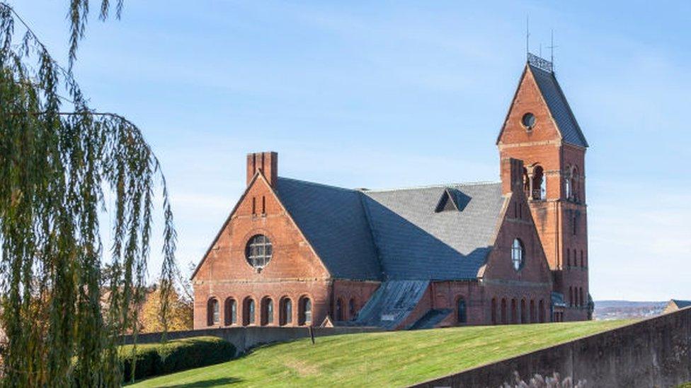 Cornell's campus featuring a building