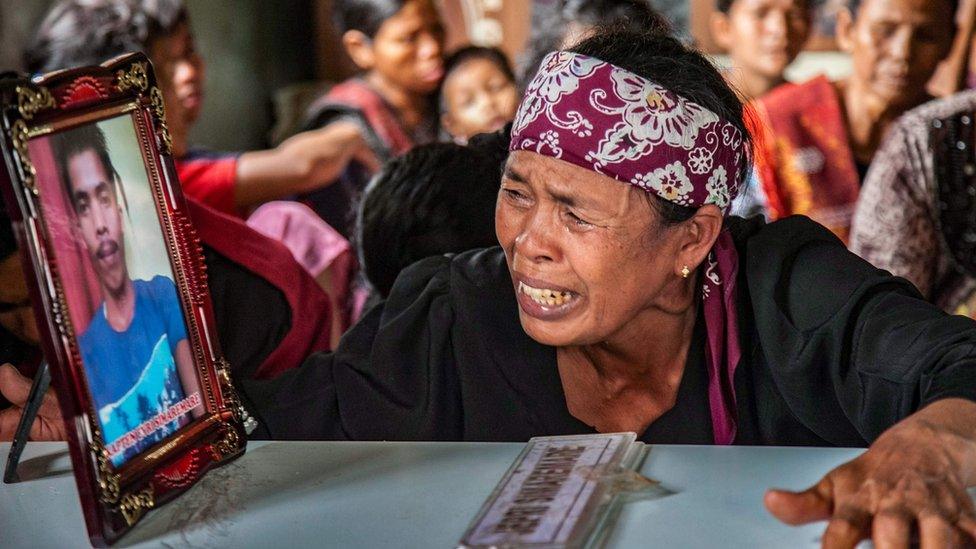 The funeral of one of the workers killed in the Papua attack