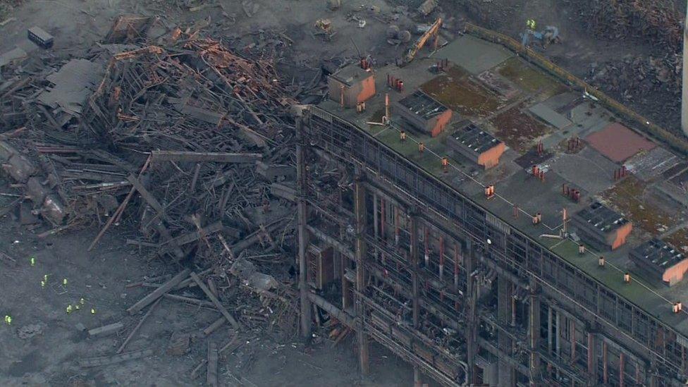 Aerial footage of incident at Didcot Power Station