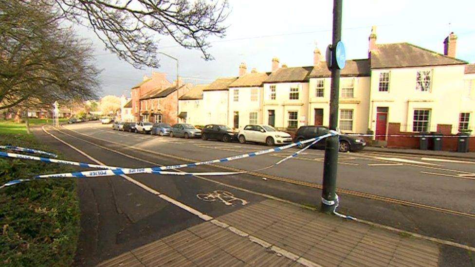 The scene Tachbrook Road in Leamington Spa