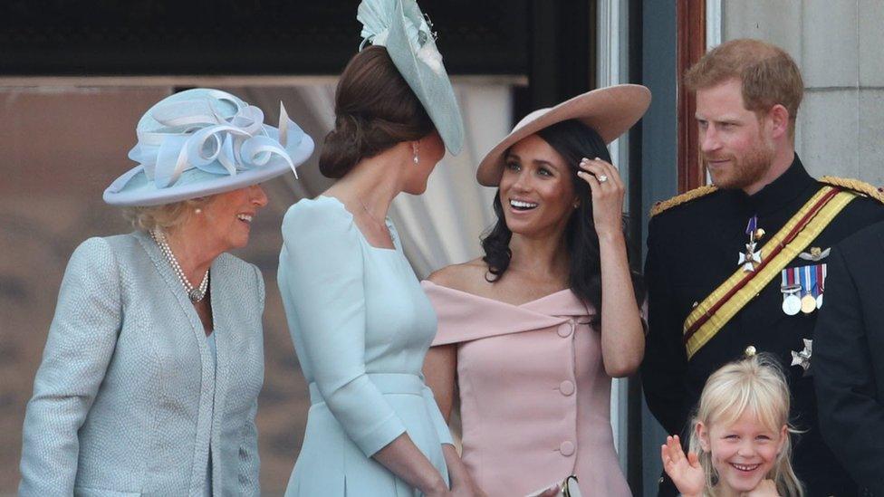 The Duchess of Cornwall, Duchess of Cambridge and the Duke and Duchess of Sussex,