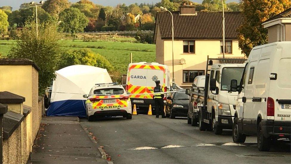 Gardaí car outside a house