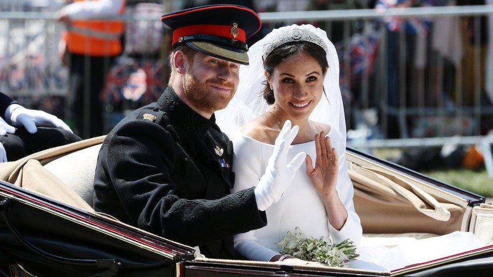 Harry and Meghan on their wedding day