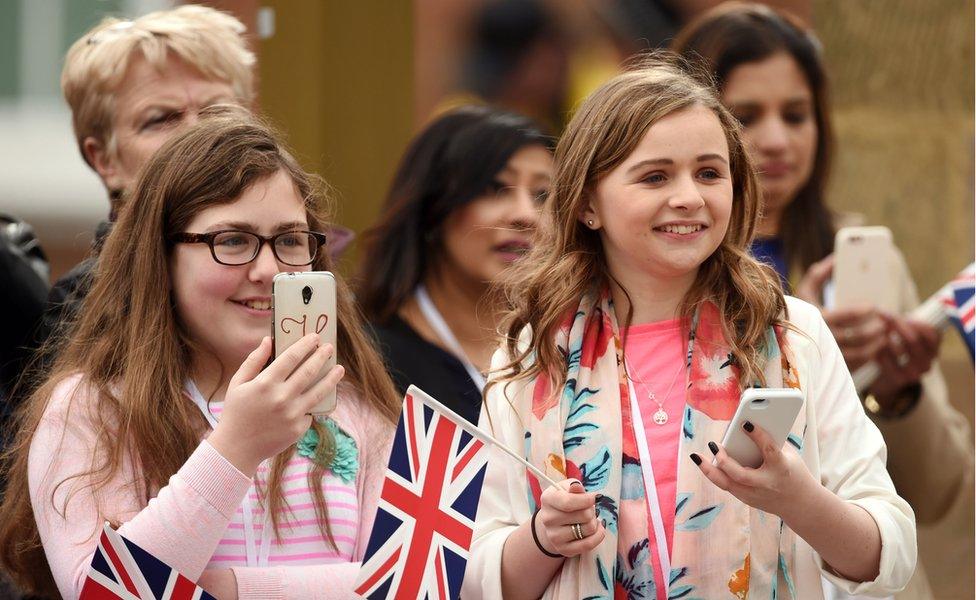 Crowds gather outside Leicester Cathedral