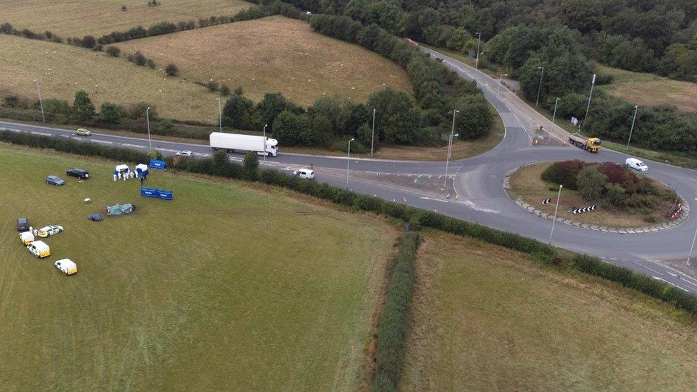 Crash scene on the A5