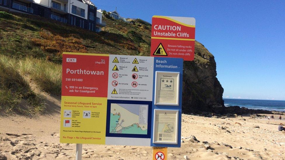 Porthtowan warning signs