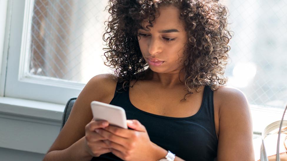 Woman using a smartphone