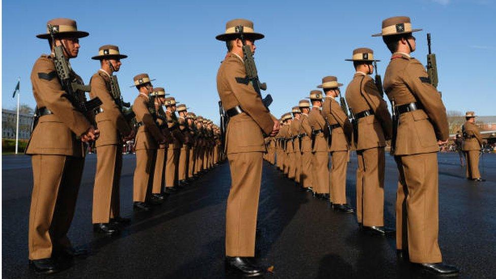 Gurkha recruits pass out as they complete their military training at Helles Barracks at the Infantry Training Centre on November 16, 2017 in Catterick, England. T