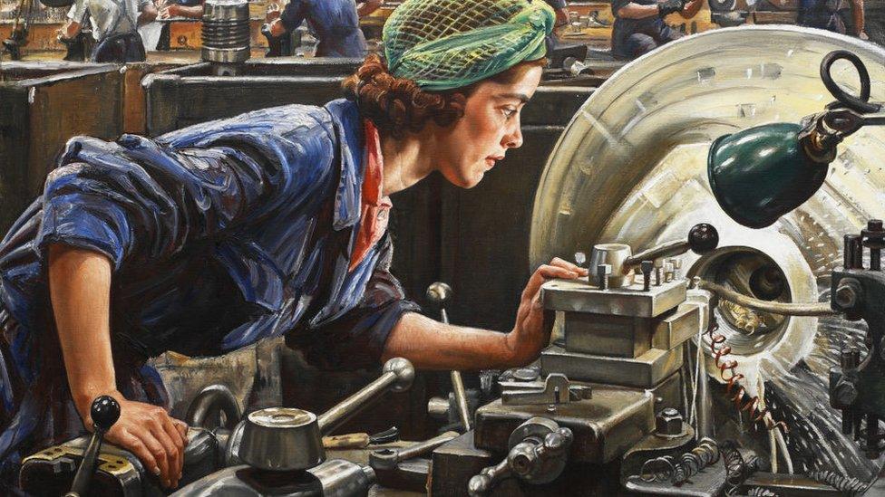 Laura Knight portrait of WW2 worker