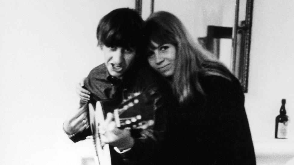 Image shows Astrid Kirchherr with Ringo Starr in 1964