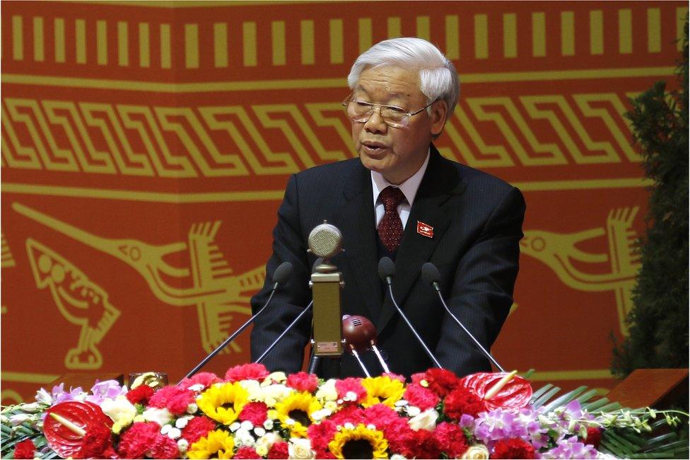 Nguyen Phu Trong, General Secretary of the Communist Party of Vietnam delivers a speech during the Opening ceremony of The 12th National Congress of Vietnam's Communist Party in Hanoi on 21 January 2016