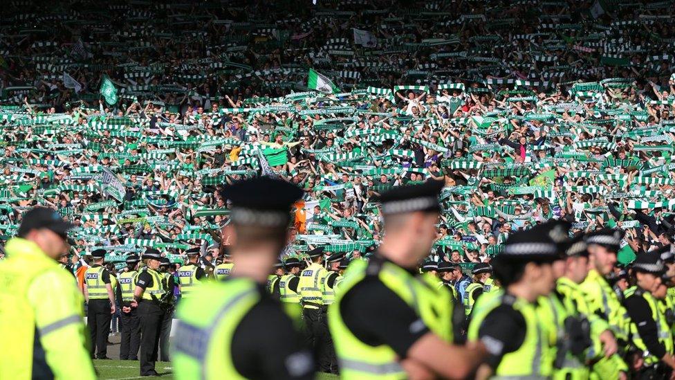 Hibs fans after cup final