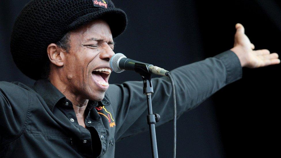 Eddy Grant performs on the main stage at the T in the Park music festival near Kinross, Scotland on 12 July 2008