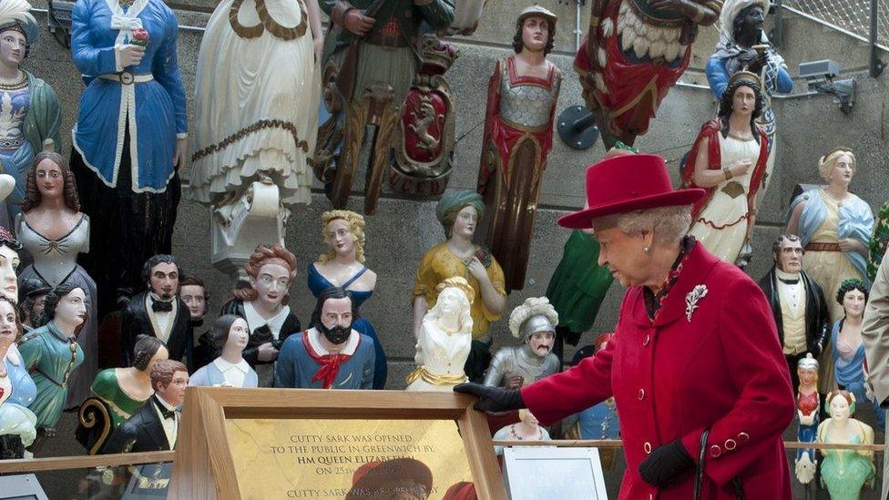 Queen Elizabeth II at the Cutty Sark