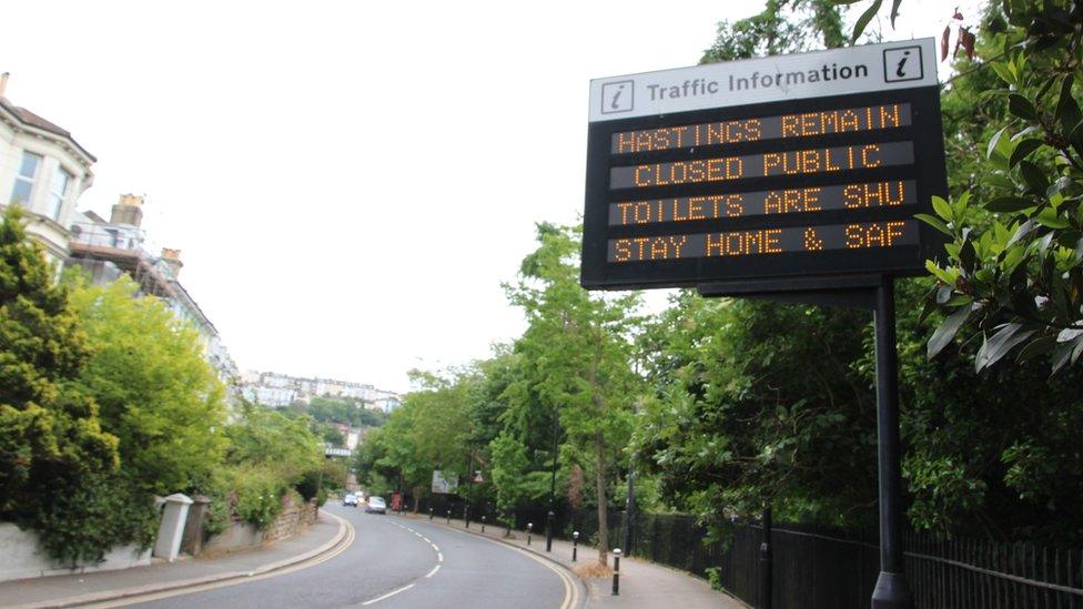 Hastings is shut sign