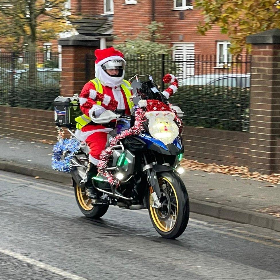 Biker on the Reading Toy Run 2022