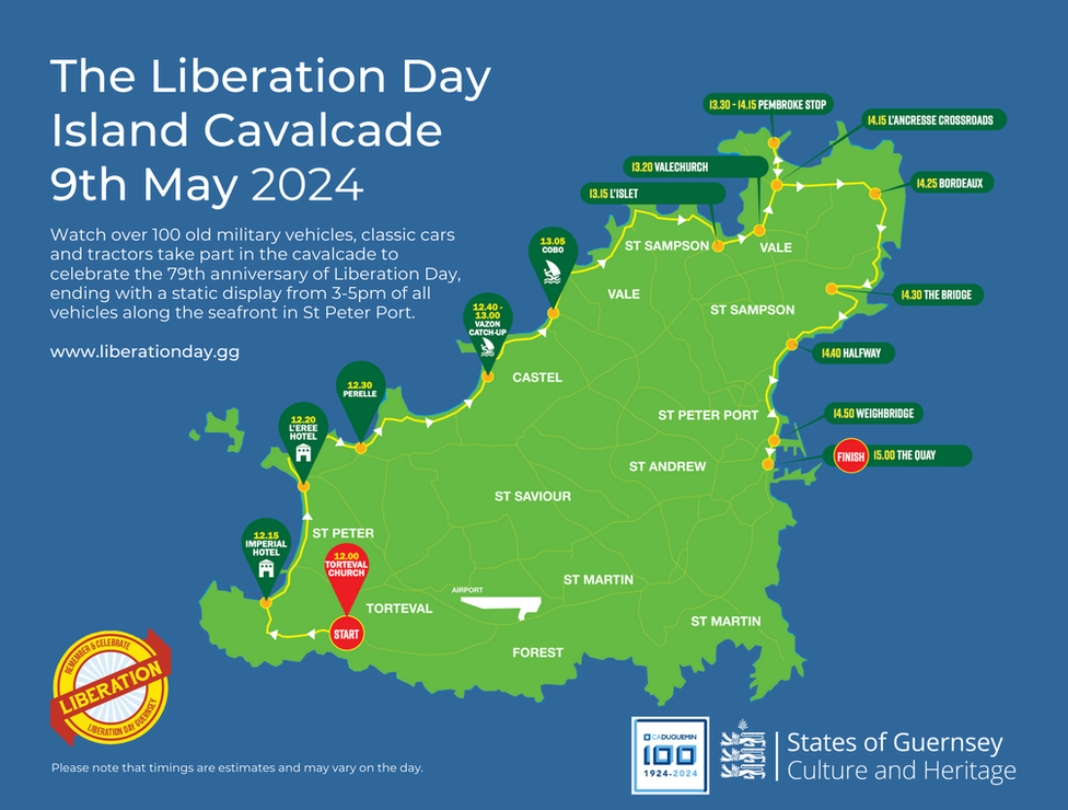 Liberation Day cavalcade route