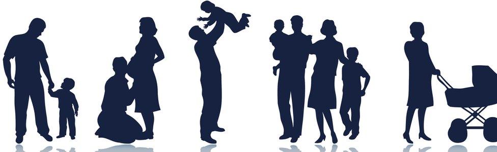 families in silhouette