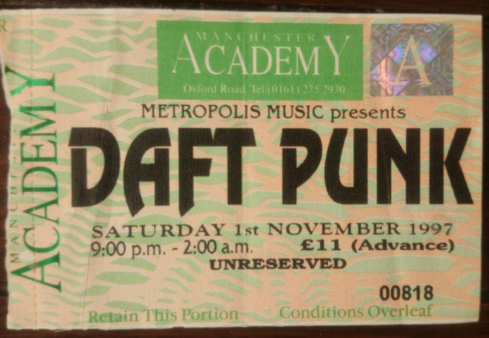 Daft Punk ticket from 1997