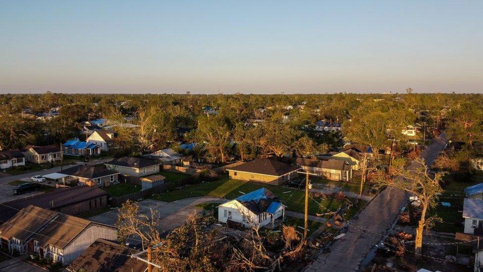 Aerial view of Lake Charles, Louisiana