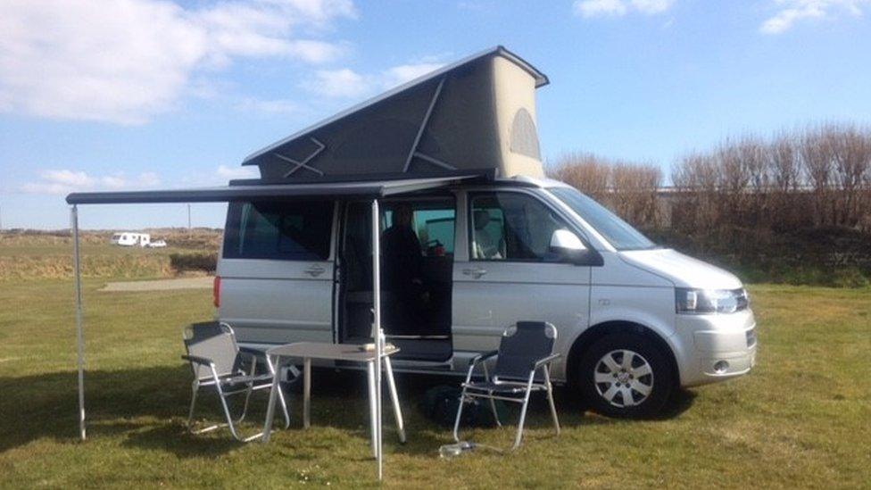 A campervan owned by Andrew Williams