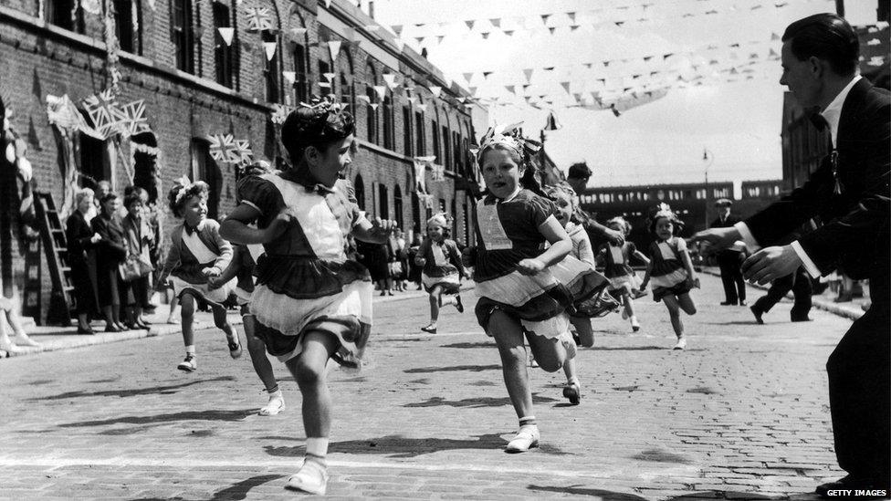 For the Queen's coronation in 1953 there were street parties around the country and Commonwealth