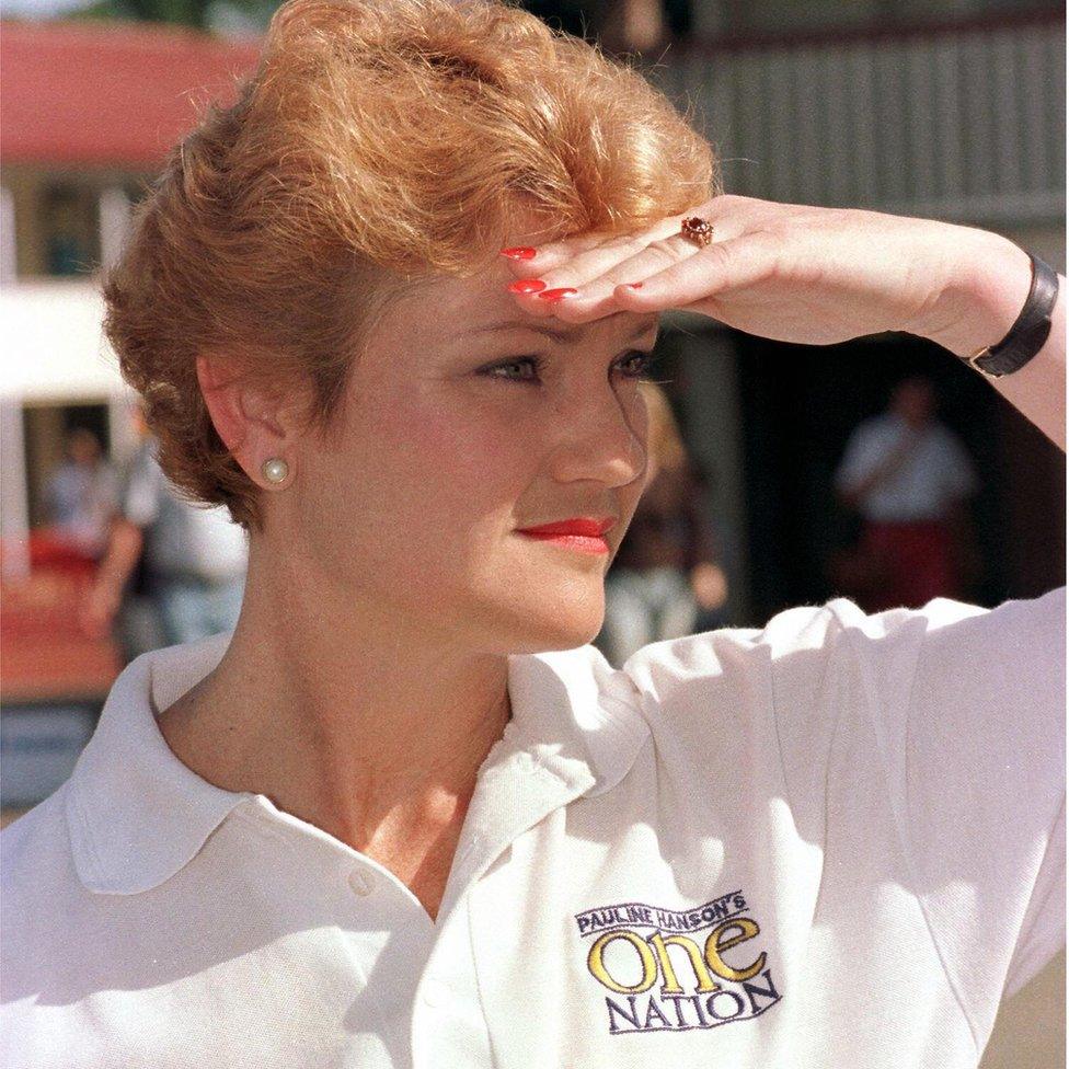 Pauline Hanson campaigns during a Queensland state election