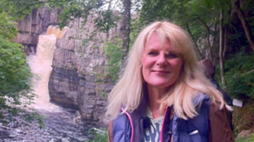 Jo Milne at High Force in Teesdale