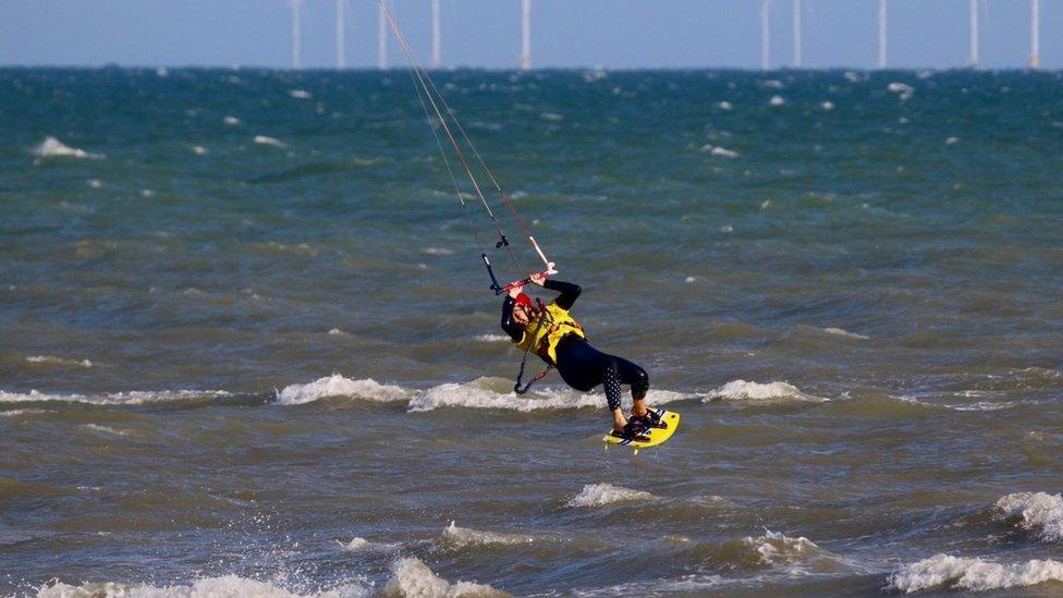 Zoe Steel kite surfing