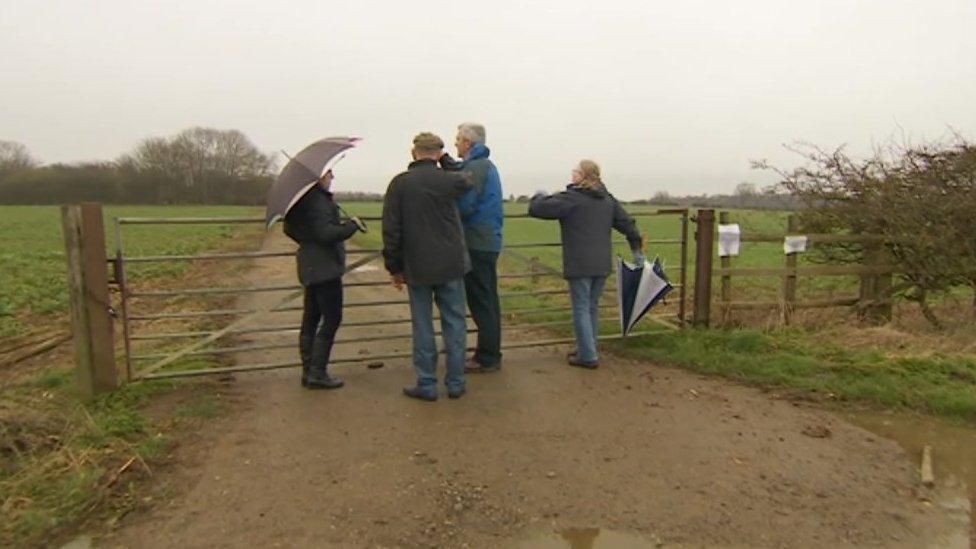 Campaigners at the site