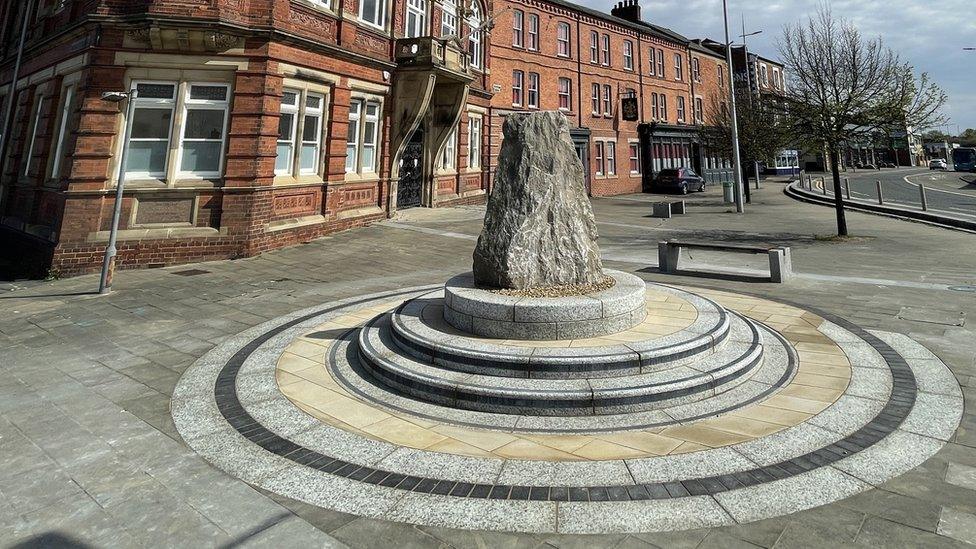 The new Dibbles Bridge memorial outside Thornaby Town Hall ahead of a new plaque being installed